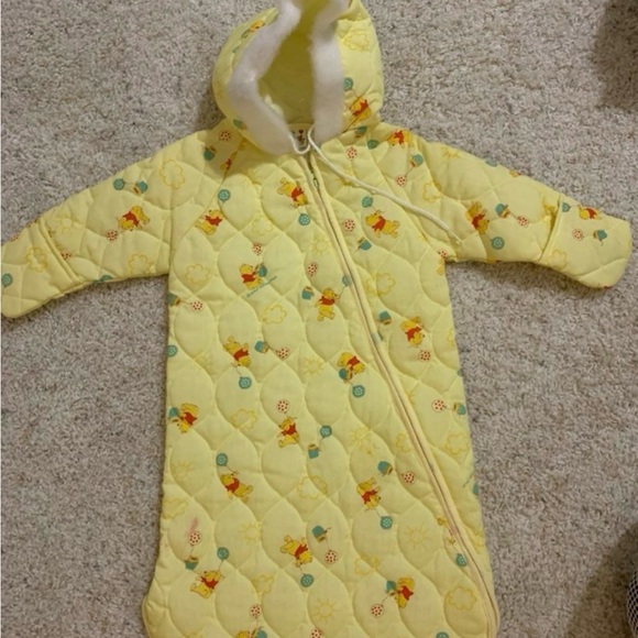 Vintage Winnie the Pooh infant winter onesie